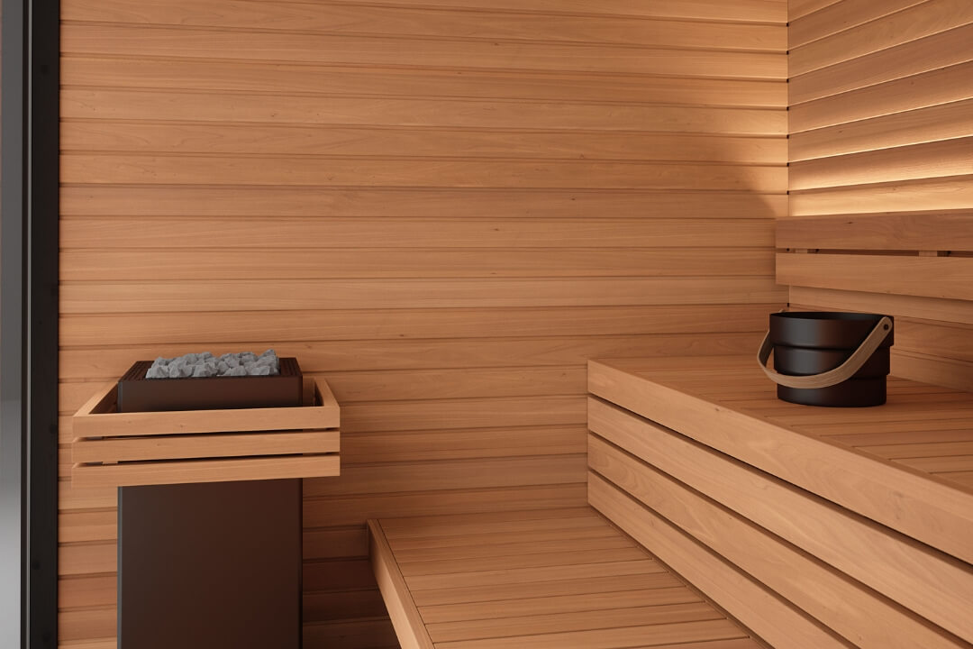 interior of traditional steam sauna