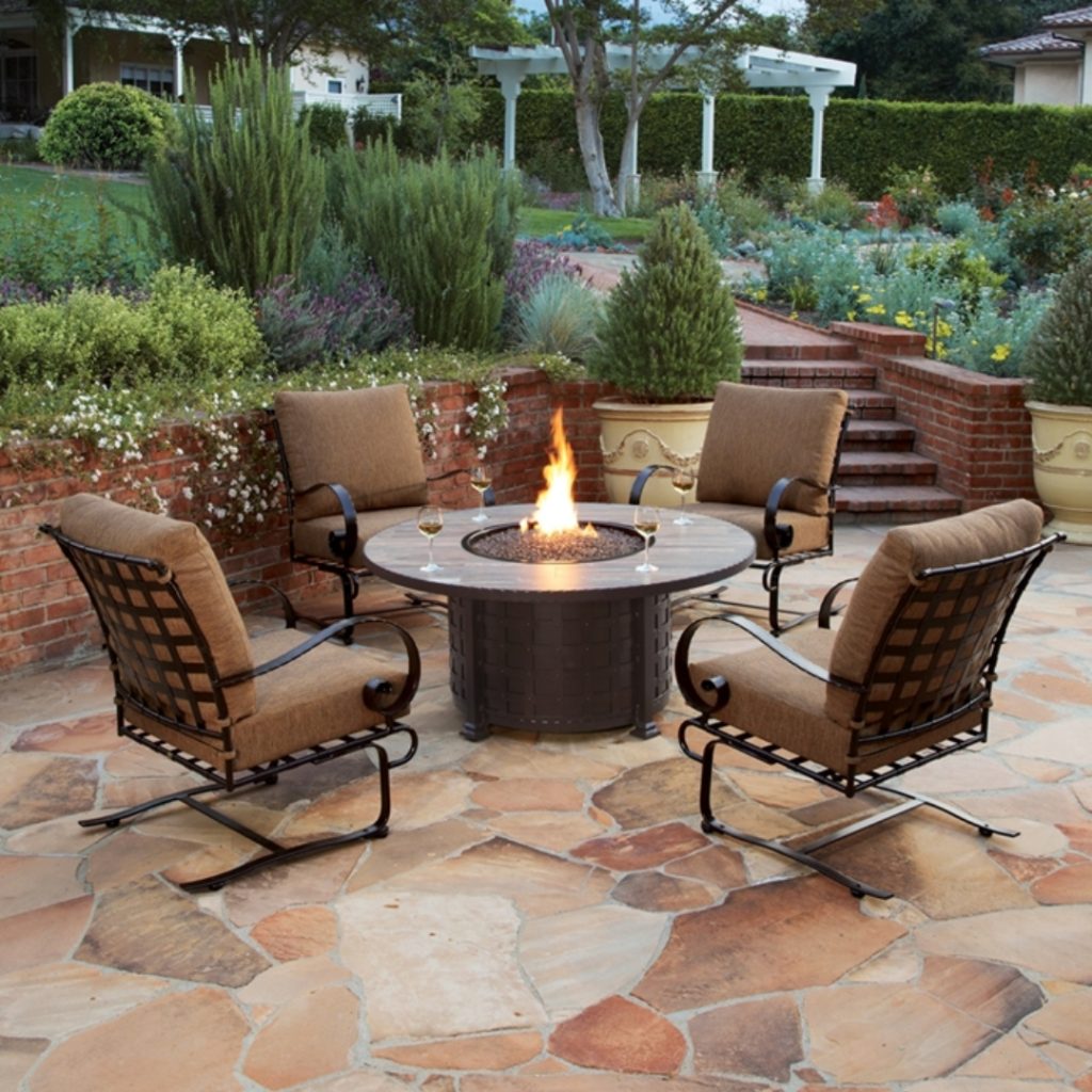 O.W. Lee outdoor fire pit in backyard