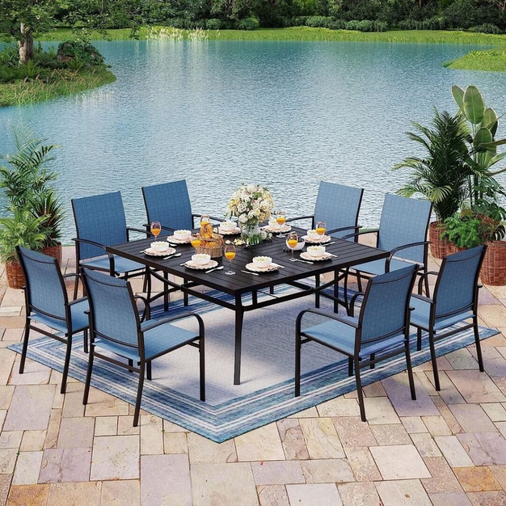 Tropitone outdoor furniture dining table and chairs